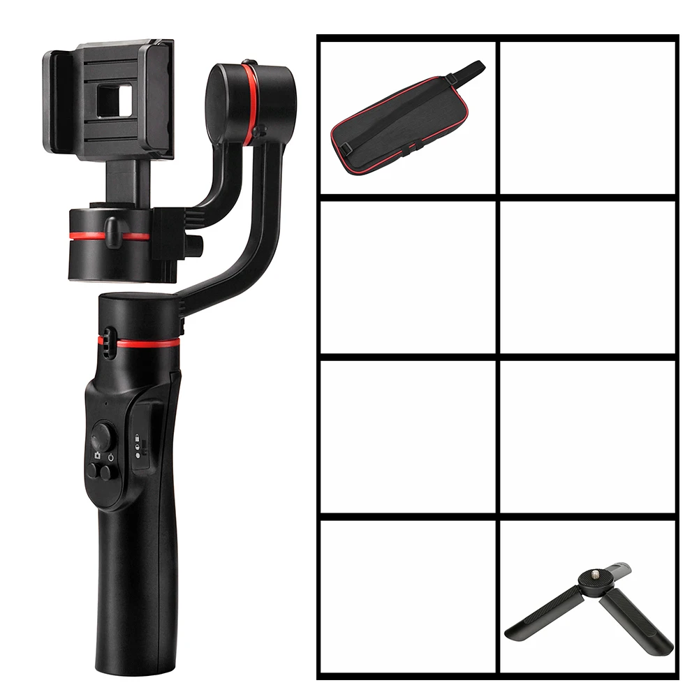 H2 Bundle1 3-осевой портативный смартфон Gimbal стабилизированный держатель для iPhone 11 Pro Xs Max Xr X 8 плюс samsung S9 S8 3 оси Zoom Action Камера - Цвет: H2 Bundle1