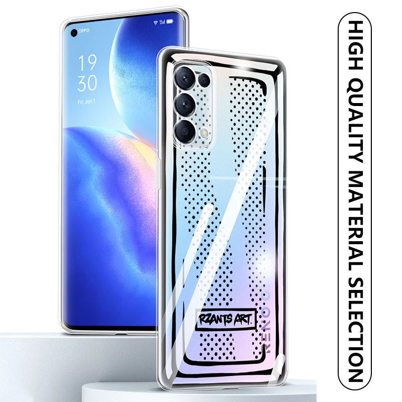 

RZANTS For OPPO Reno5 Reno5 Pro 5G Transparent Case Space ART Hard Back Comics Cover