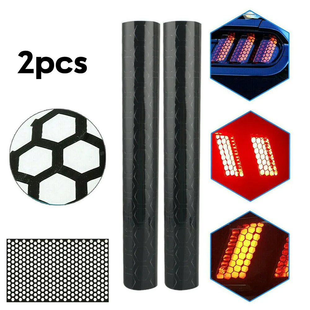 

Black Car Rear Tail Lamp Decoration Cover Honeycomb Look Sticker Tail-light Decal Accessories Car Accessories
