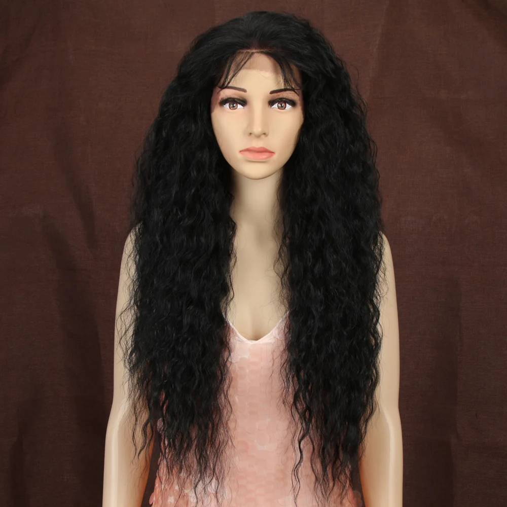 Bella Synthetic Kinky Curly Wig Lace Front Wig With Baby Hair 13x4 Lace Heat Resistant Ombre Blonde Brown Wigs For Black Women