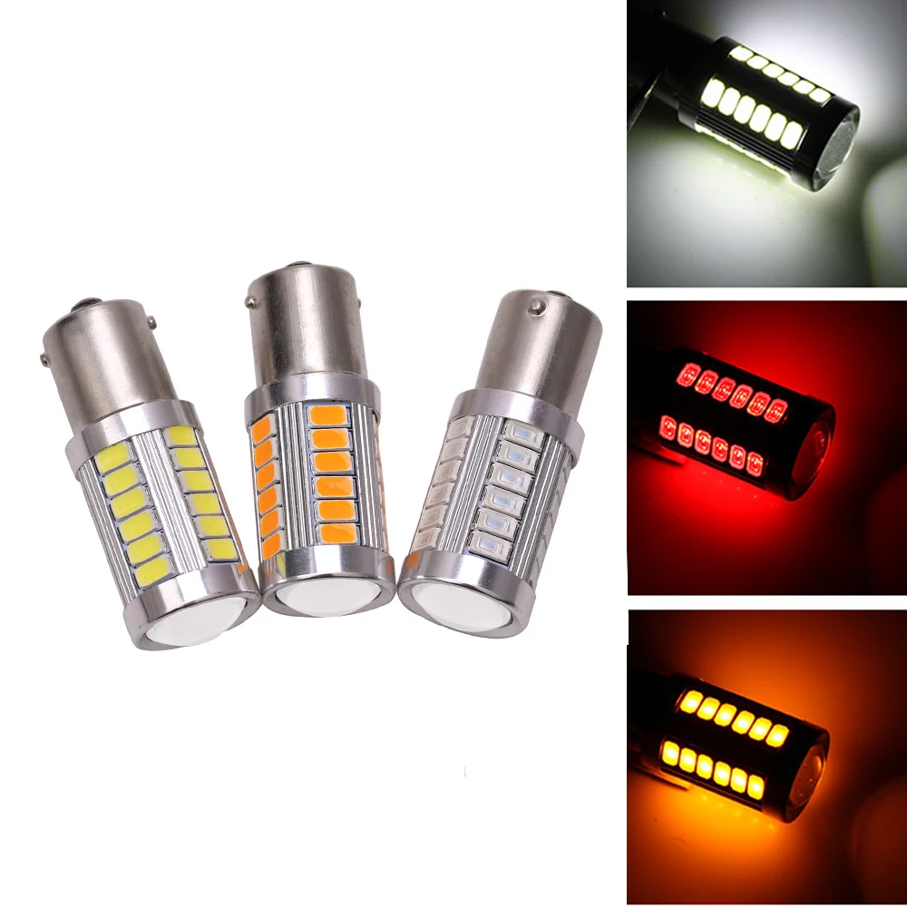 2 шт. 1156PY BAU15S PY21W 150 градусов 33 SMD 5630 1056 оранжевый красный автомобиль светодиодный