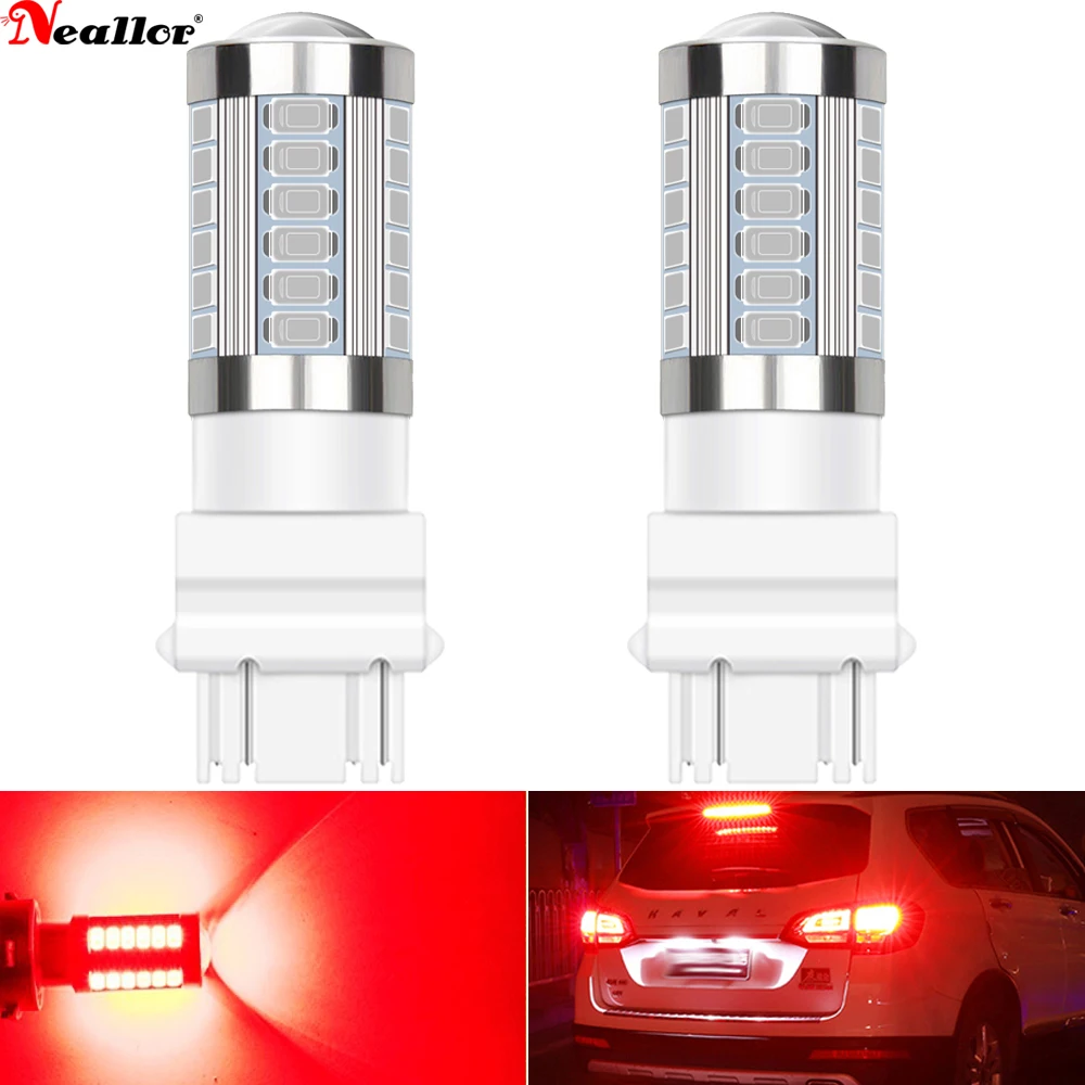 

2Pcs T25 3157 LED Bulb White Red Amber 5730SMD P27/7W 3156 P27W LED Lamp for Car Brake Stop Reverse Parking Light DRL 12V W21/5W