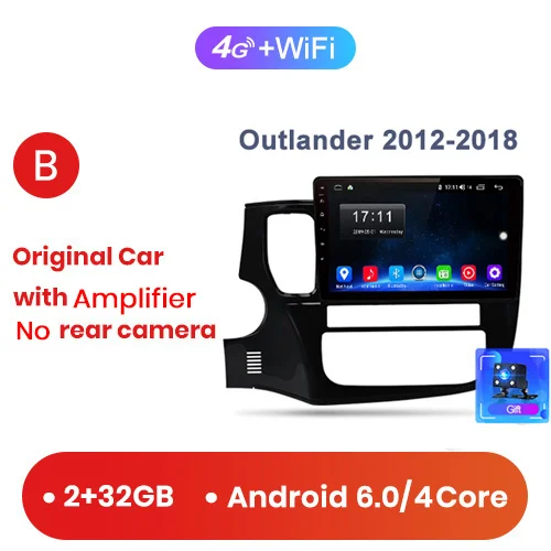 (2-32GB) B Junsun 4G+ 64G CarPlay DSP Android 8,1 автомобильный Радио Мультимедиа Стерео Аудио плеер gps 2 Din для hyundai Santa Fe 2 2006-2012 без DVD - Цвет: (2-32GB) B