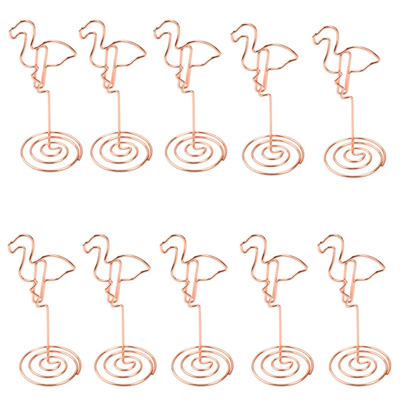 

10 шт., подставки под розовое золото с фламинго