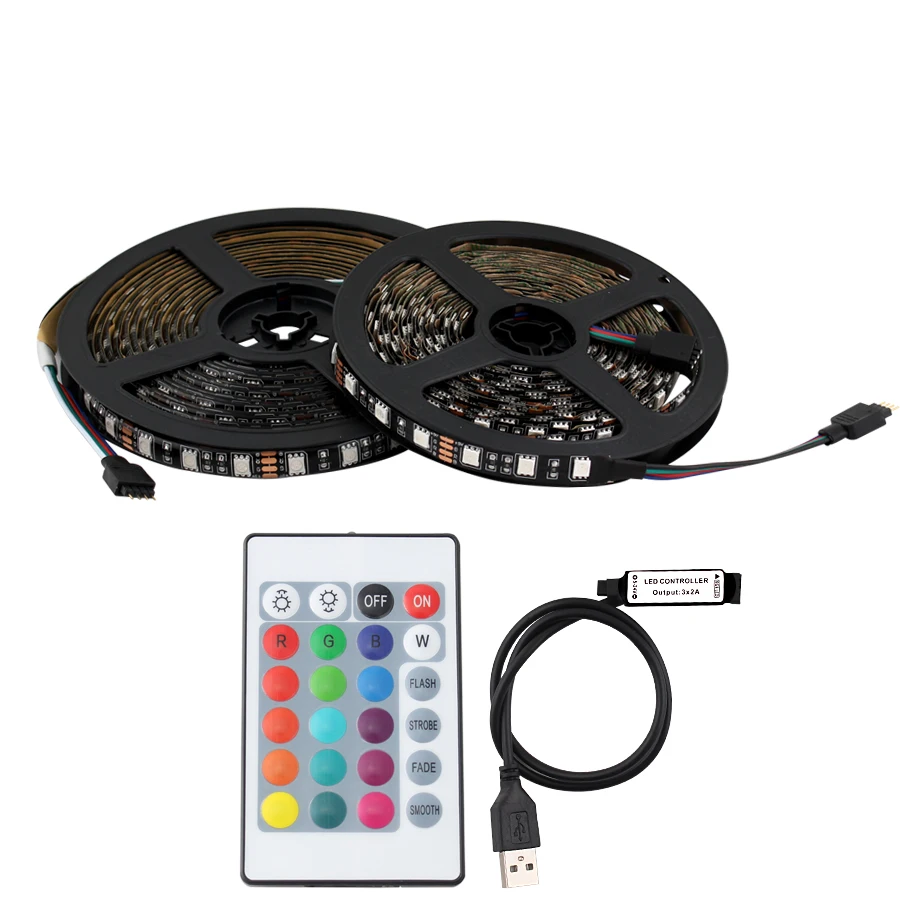 5 в USB Светодиодная лента RGB PC 5050 60 Светодиодный/m водонепроницаемый 50 см м