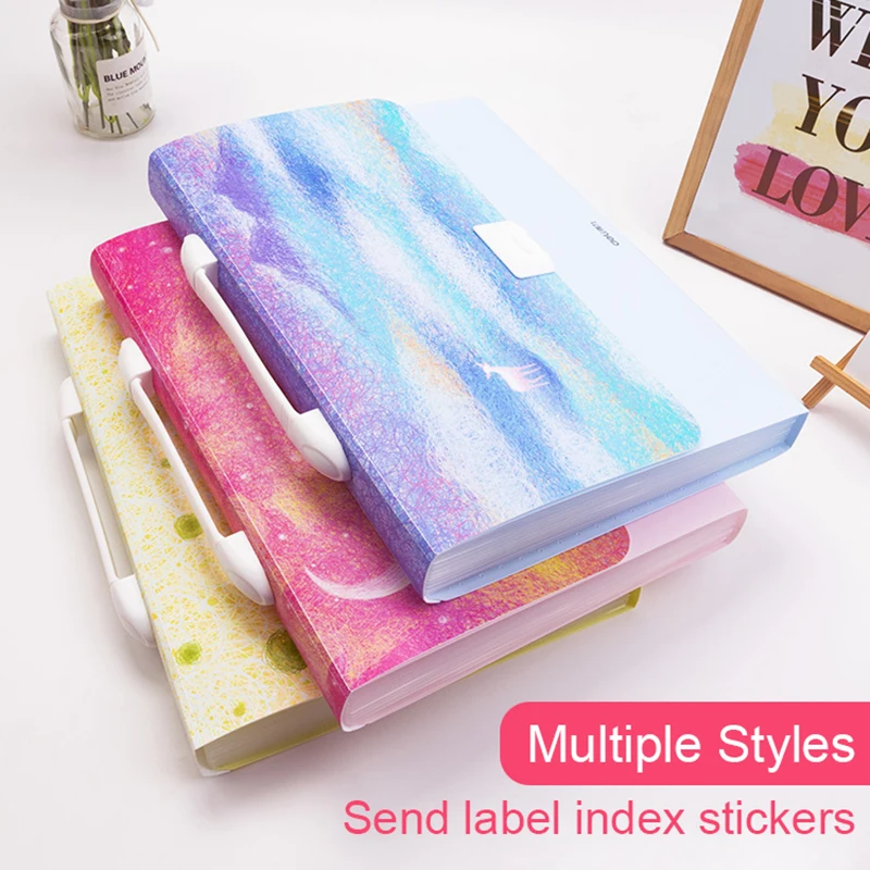 

File Folder A4 Multi Layer Cute File Folder Transparent Folder Organizer Storage Bag Catalog Simple Archive Folder