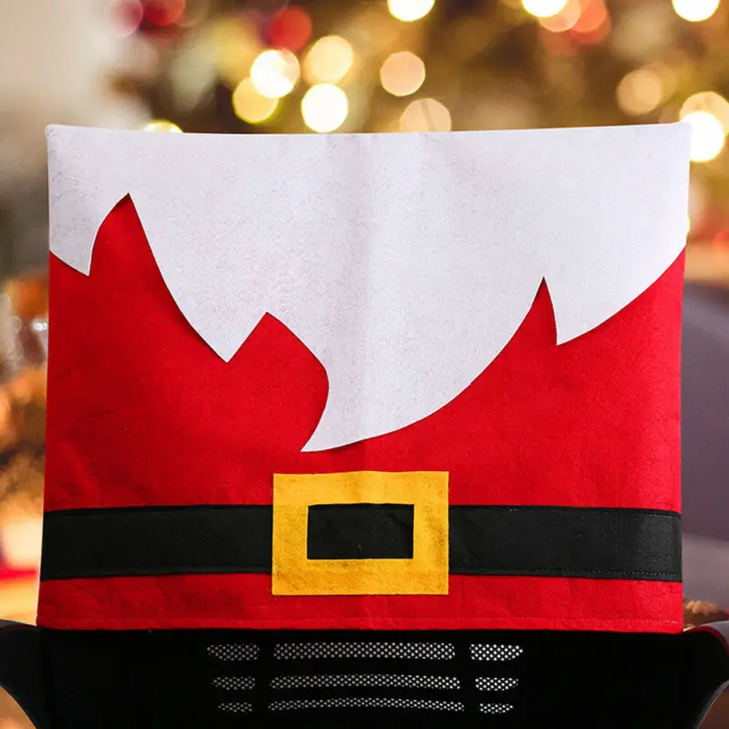 Крышка стула для Стола Санта Клаус Снеговик красный чехол украшение задняя