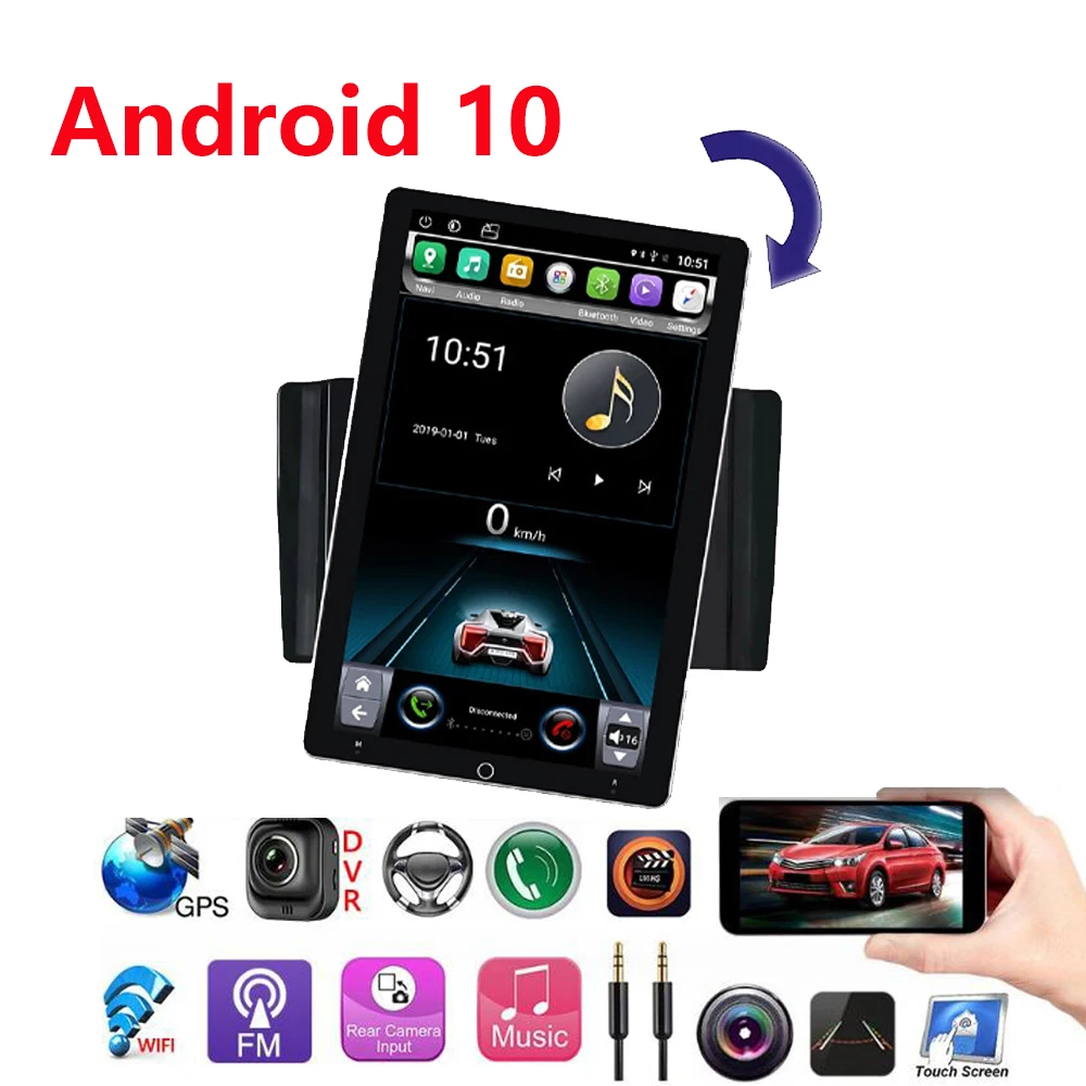 

Автомагнитола 2DIN на Android, мультимедийный видеоплеер, навигация, вращающийся Автомобильный MP5-плеер с вертикальным экраном 9,7 дюйма, Bluetooth, Wi-Fi...