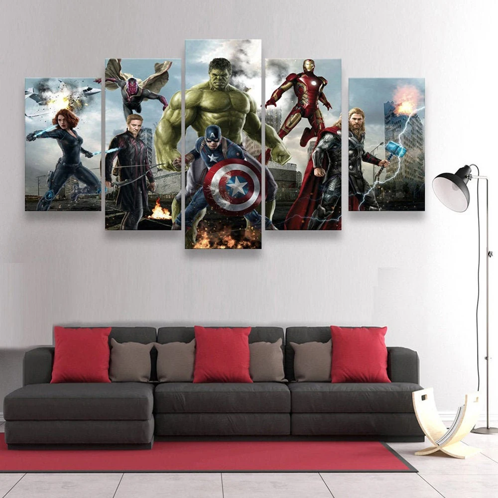 Супергероя фильм рисунок на холсте и принт с принтами &quotMarvel&quot &quotМстители&quot