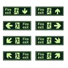 Огонь Безопасность знак выхода Предупреждение руководство вывески Светящиеся в темноте Стикеры для Лестница Холл отеля подвала Ночное видение