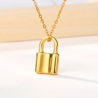 punk gold chain lock necklace for women men padlock pendant necklace 2020 statement gothic cool collier femme fashion jewelry