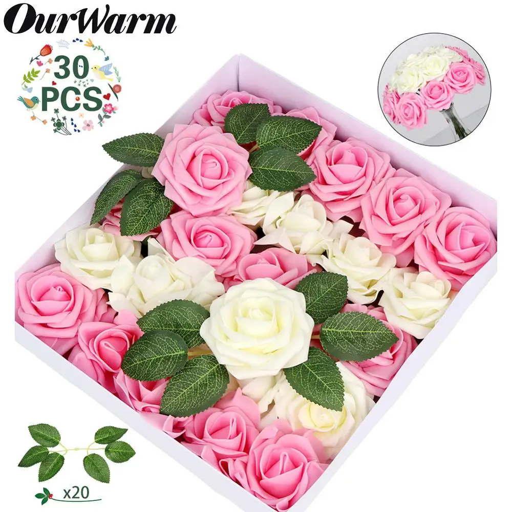 OurWarm 30 шт. 5 см Разноцветные Искусственные из ПЭ розовые цветы для свадебного