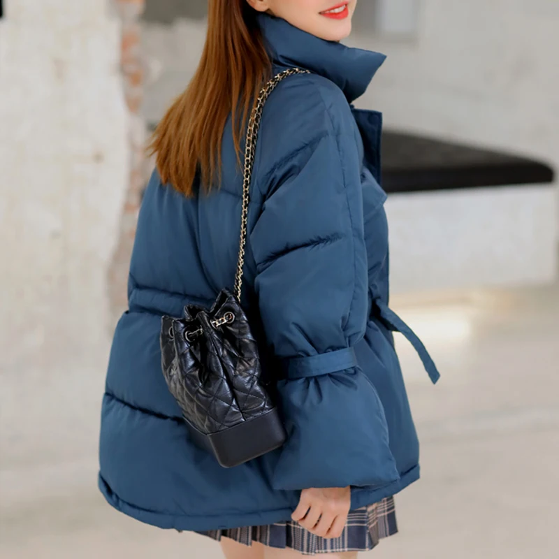 RealShe парка куртка для женщин воротник стойка длинный рукав карманы зимняя осень