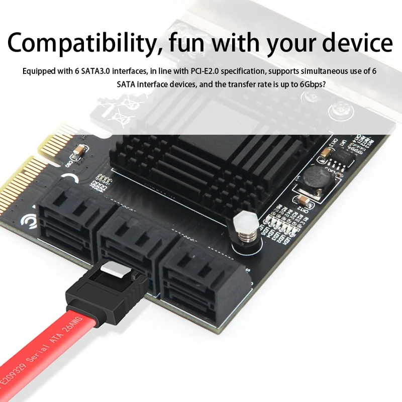 

Hard Disk Expansion Card, Desktop Pci-E to Sata3.0 Expansion Card 6 Ports, Support MacOS, Windows7/8/10