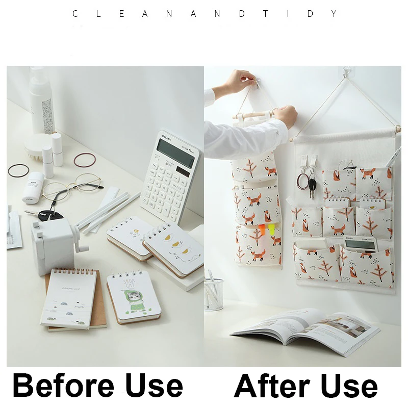 

Simple Wall Mounted Organizer Sundries Storage Bag Jewelry Hanging Wall Pouch Hang Cosmetics Toys Organizer Home Decoration