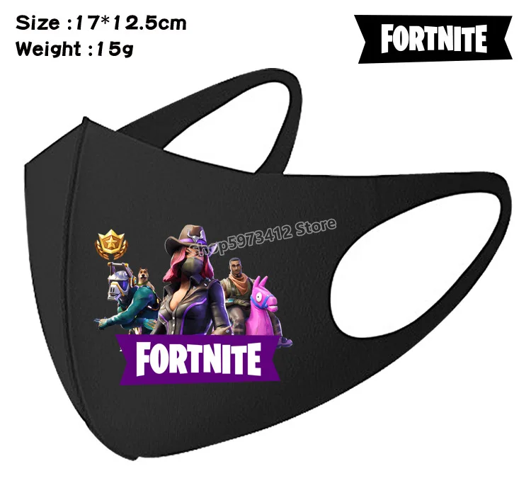 Маска для рта маска лица взрослых Fortnites Пылезащитная ветрозащитная с мультяшным