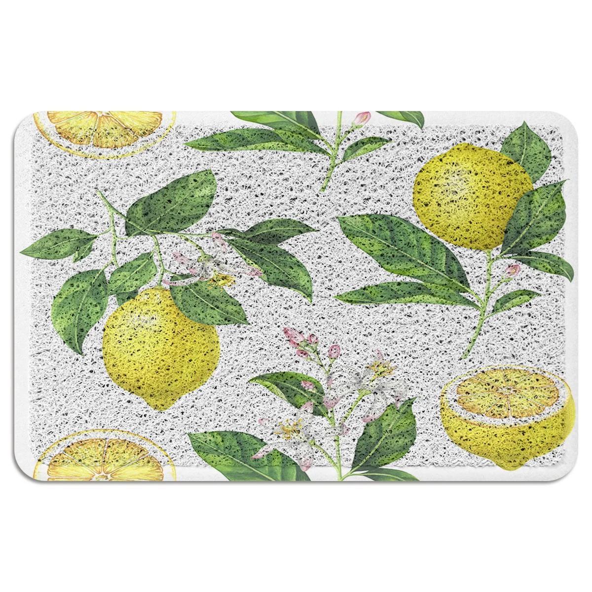 Коврик для входной двери с лимонными фруктами Противоскользящие коврики из ПВХ