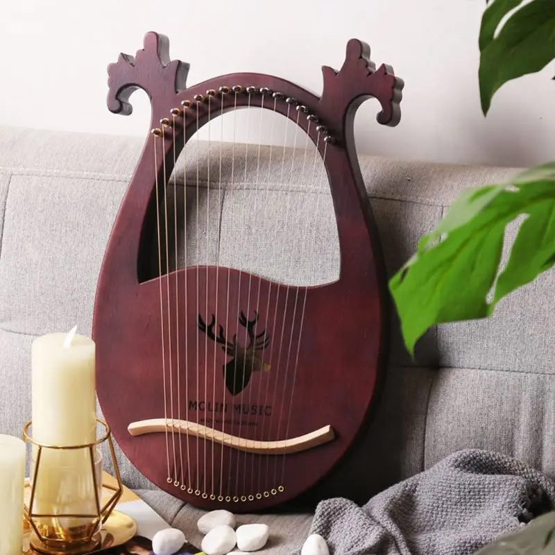 

Mahogany Wood Harp 16 String 16 Tone Harp Portable Lyre Musical Instrument Gift Drop Shipping