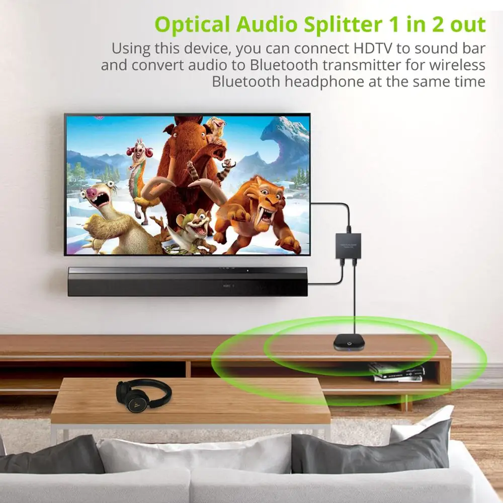 LiNKFOR цифровой аудио сплиттер 2 порта SPDIF Toslink оптический 1 в Out Алюминиевый сплав с