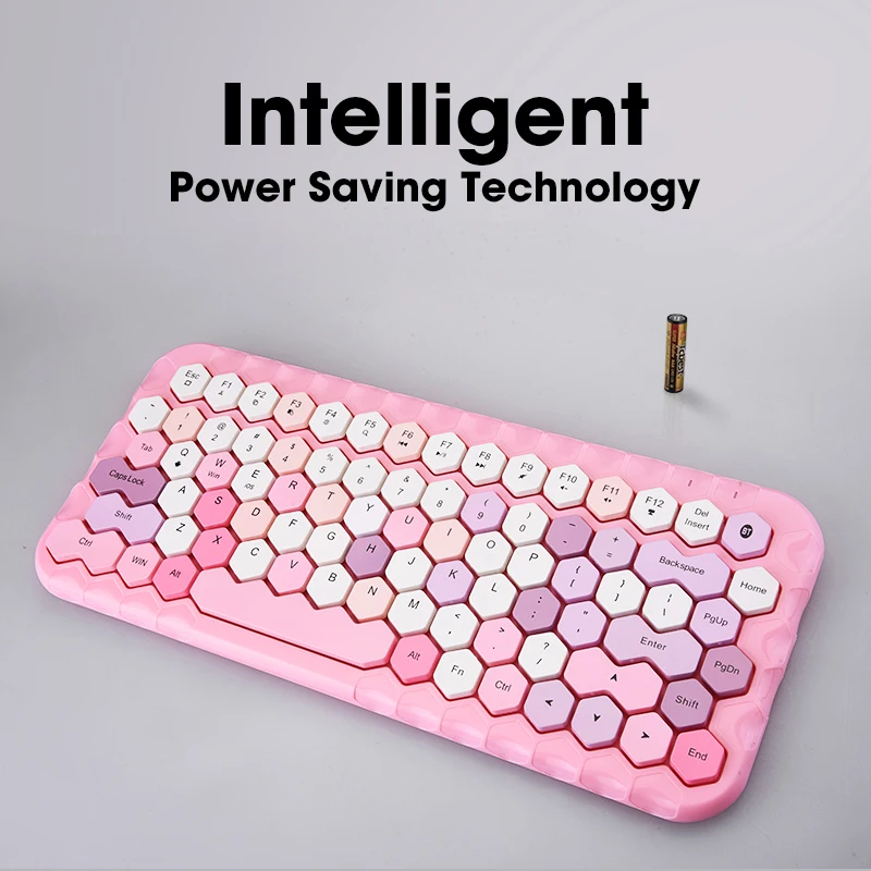 wireless bluetooth keyboard hexagon keycap mixed colors keyboards for macbook pc laptop ipad tablet computer andorid phone free global shipping