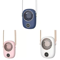 usb charging f9 digital display power hanging waist mute fan with stand and adjustable hanging rope