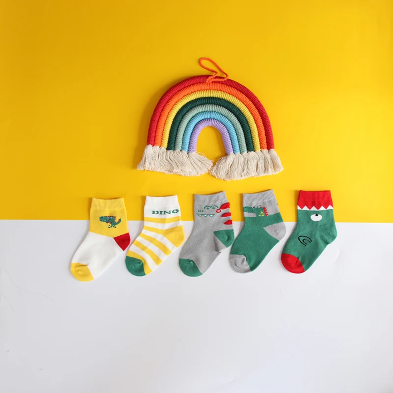

1-10 Year Boys Girls Socks 10 Pairs /Lot Children Socks Spring & Autumn New Cotton Cute Cartoon Dinosaur Pattern Kids Socks