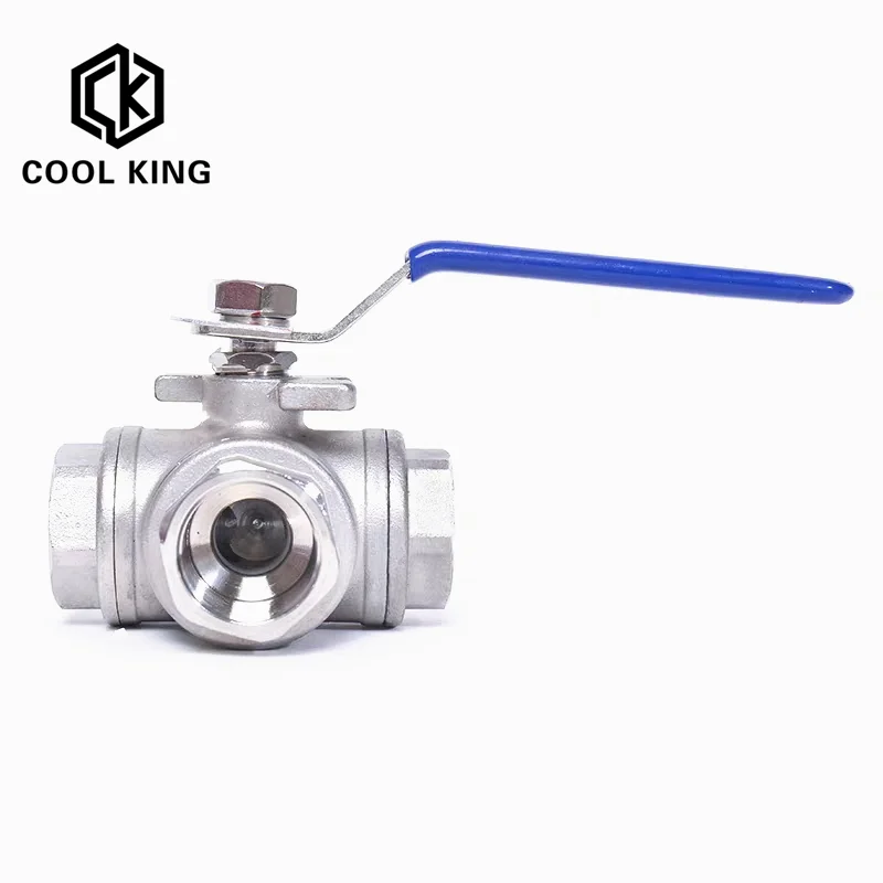 Клапан из нержавеющей стали 1/4 &quot3/8" 1/2 &quot3/4" 1 &quotSS304 трехходовой шаровой