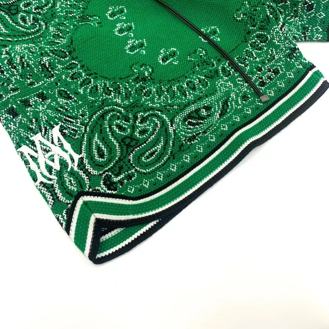 

men the green knit paisley shorts