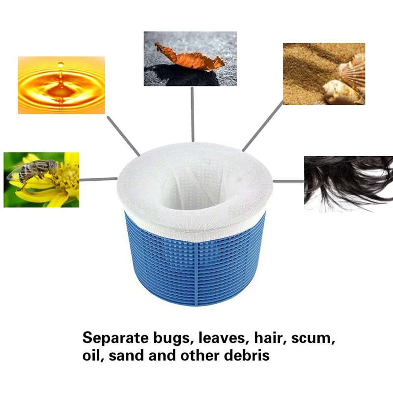 

60Pcs Pool Skimmer Socks, Pool Filter Socks - Perfect Savers for Filters, Baskets and Skimmers Cleans Debris