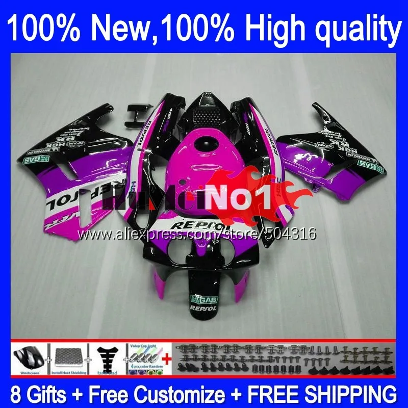 

VFR400R For HONDA VFR400 RVF VFR 400 R 400R NC30 89 90 91 92 93 151MC.97 RVF400R 1989 1990 1991 1992 1993 Fairings Pink Repsol