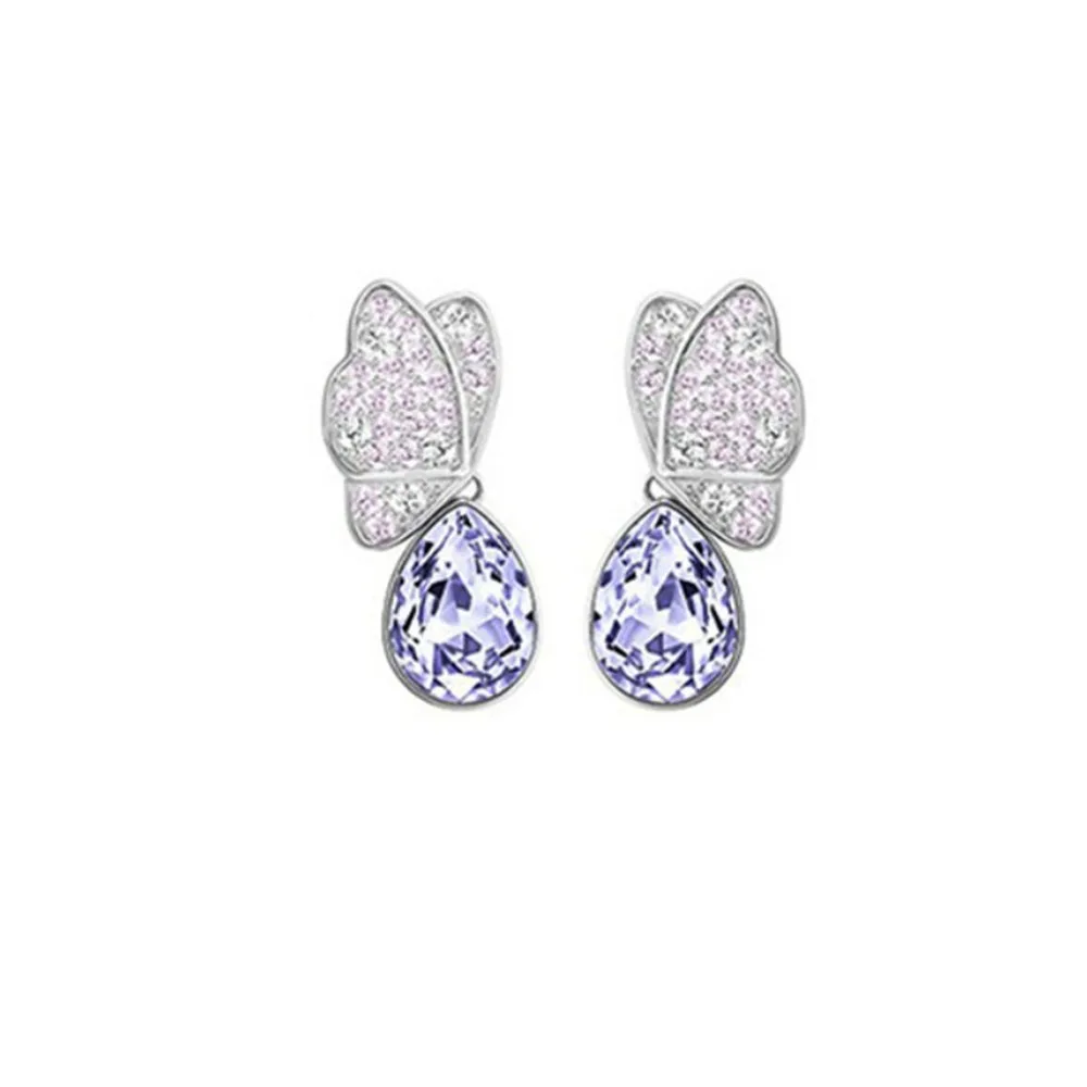 

SWA Fashion Jewelry High Quality Exquisite Purple Crystal Butterfly Necklace Women's Necklace Best Gift