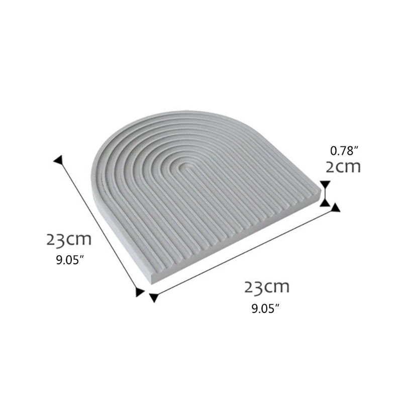 

Water Ripple Cutting Board Tray Creative Geometric Design Cement Placement Plate Mold Curved Surface Art Decoration Mold 28GF