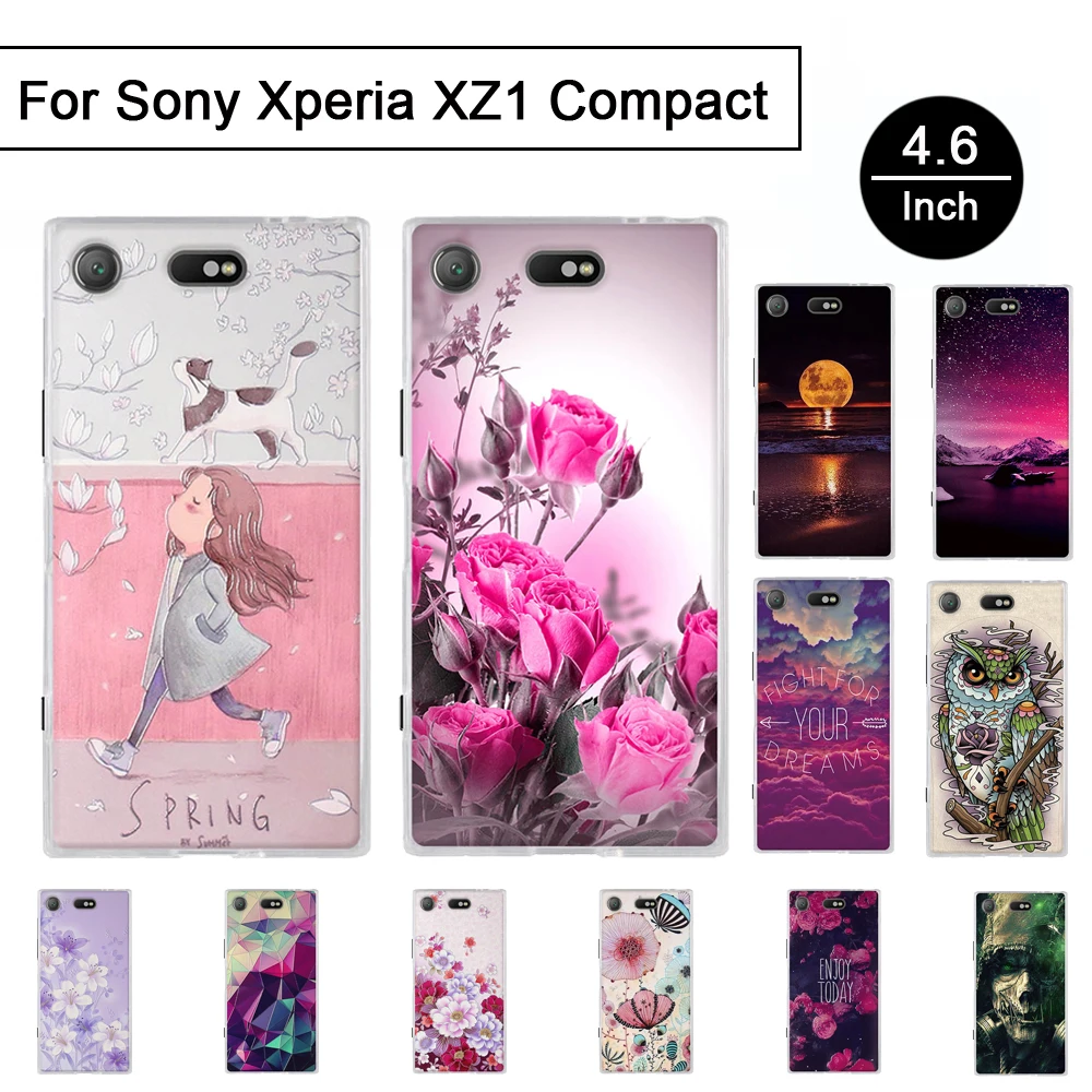 Силиконовый чехол для Sony Xperia XZ1 Compact G8441 4 6 &quotзадняя крышка телефона из ТПУ Mini Fundas