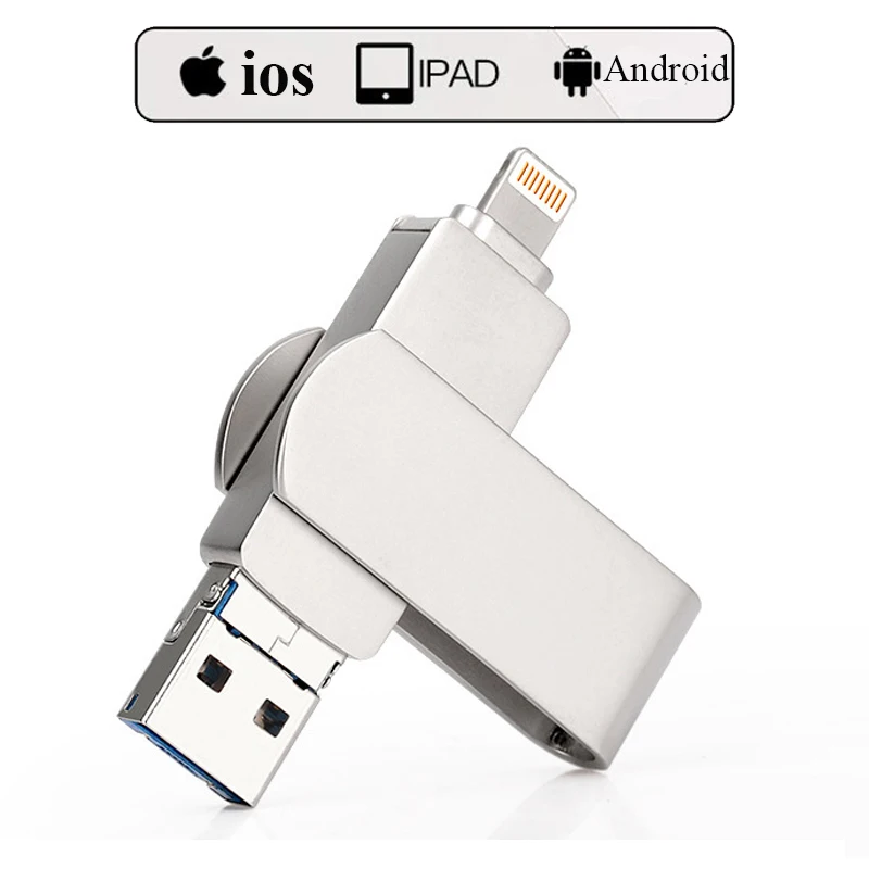 OTG USB флеш накопитель 3 в 1 256 металлическая карта 128 ГБ 64 32 памяти для
