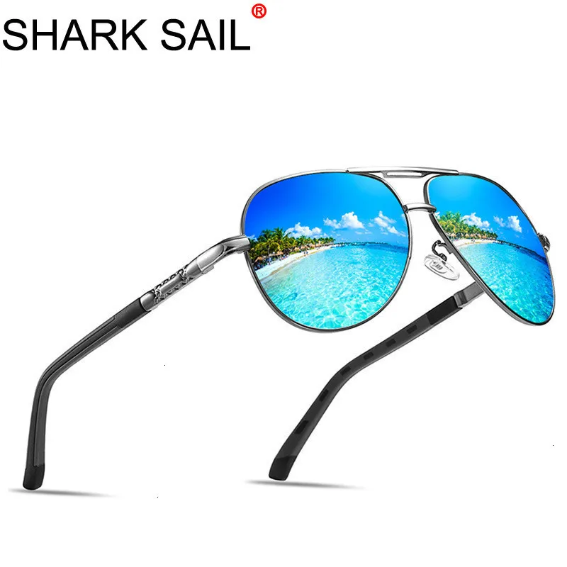 Мужские Винтажные алюминиевые солнцезащитные очки SHARK SAIL классические брендовые