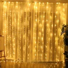 Уличная светодиодная гирлянда-занавес в виде сосулек, Сказочная светодиодная Рождественская гирлянда для нового года, свадьбы, дома, окна, патио, праздничное украшение