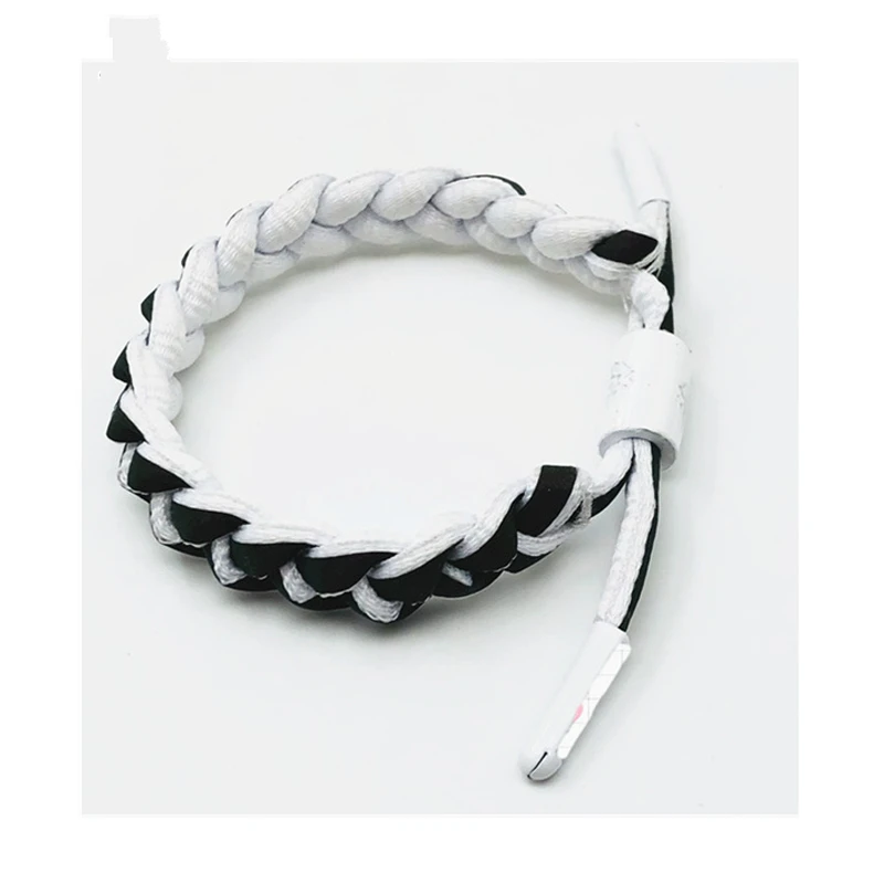 Черно белый хит продаж голографический кружевной тканый браслет унисекс