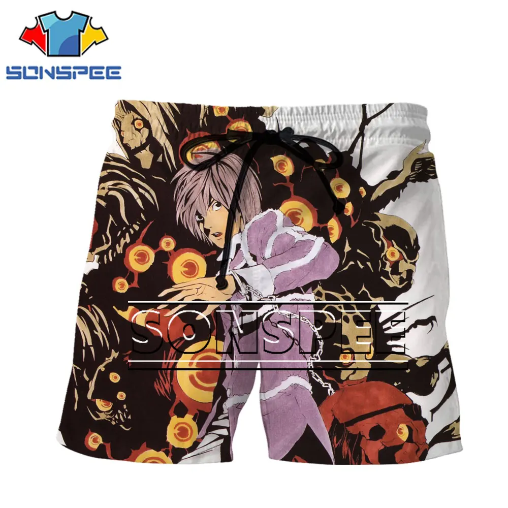 

SONSPEE 3D Men Woman Shorts Death Note Japanese Anime Cartoon Characters Interest Peculiar 6XL Large Size New Sportswear Shorts