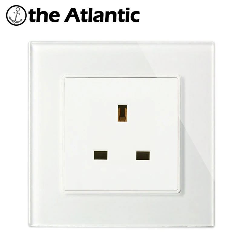 Atlectric Великобритания Стандартный штекер двойной USB порт адаптер питания настенная розетка электрическая розетка из закаленного стекла Панель