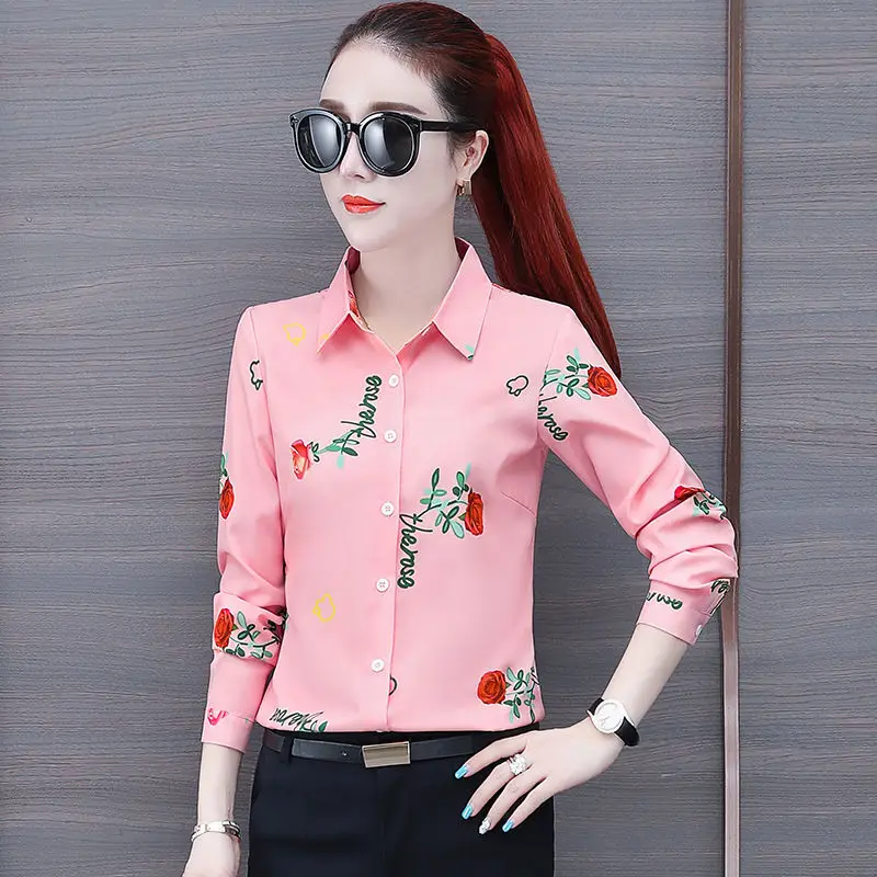 

2020 fashion women summer blouse long sleeve female print chiffon shirt vintage korean novelty streetwear