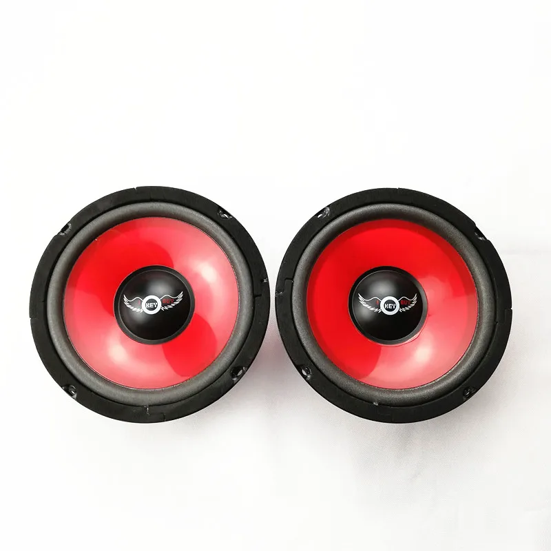 

Новинка, Автомобильный громкоговоритель 2 шт., 130 мм, 5 дюймов, 4 Ом, красный пластиковый динамик с поролоновым краем, водонепроницаемый динами...