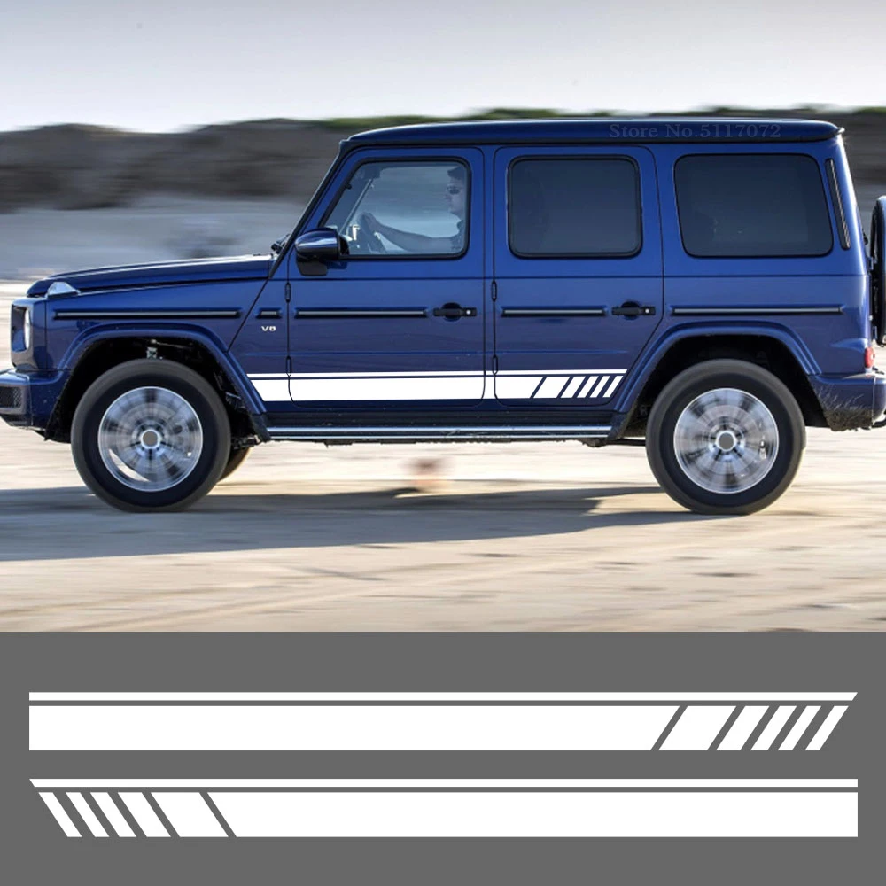 Наклейки на боковое тело автомобиля 2 шт. наклейки в полоску для Mercedes Benz G55 G63 AMG W463