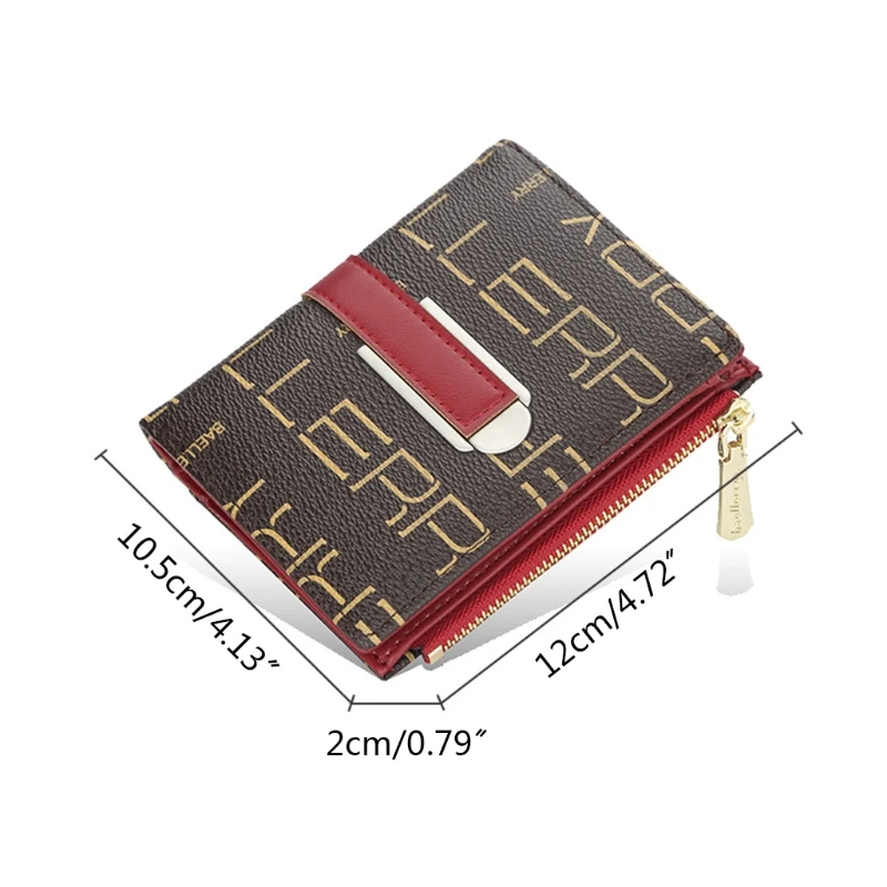 

2021 New Women Small Wallet Letters Faux Leather Multi-Slots Short Zipper Hasp Coin Purse
