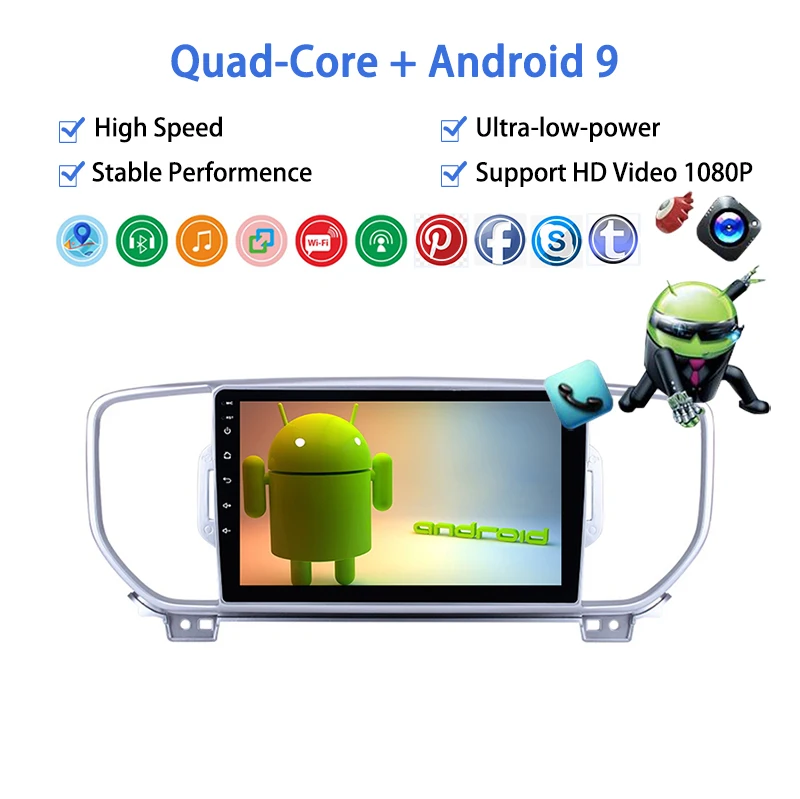 Автомагнитола BF 9 дюймов с Carplay Android Авто 4 ГБ ОЗУ 64 Гб ПЗУ мультимедийный