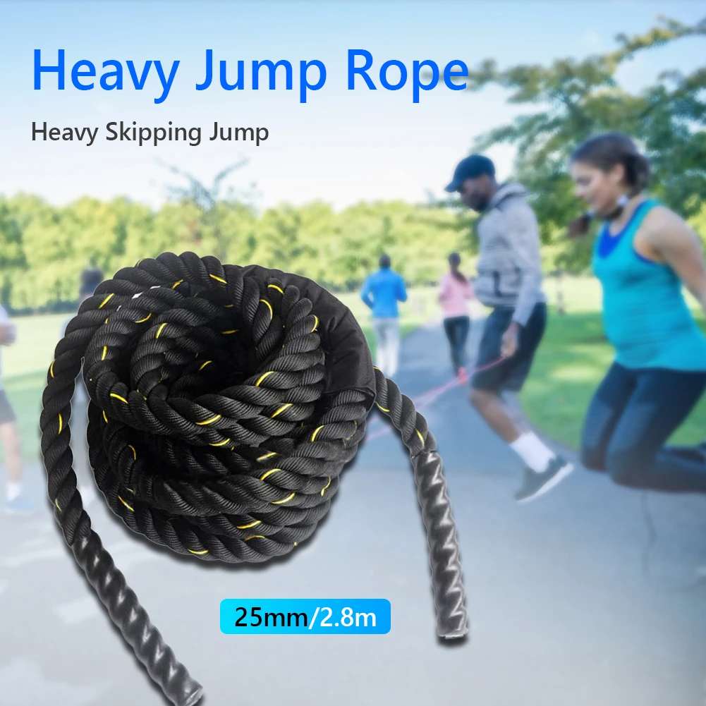 

Exerciser Equipments Gym Training Heavy Skipping Jump Rope Fitness Weighted Battle Rope 9ft Length 1 inch Diameter