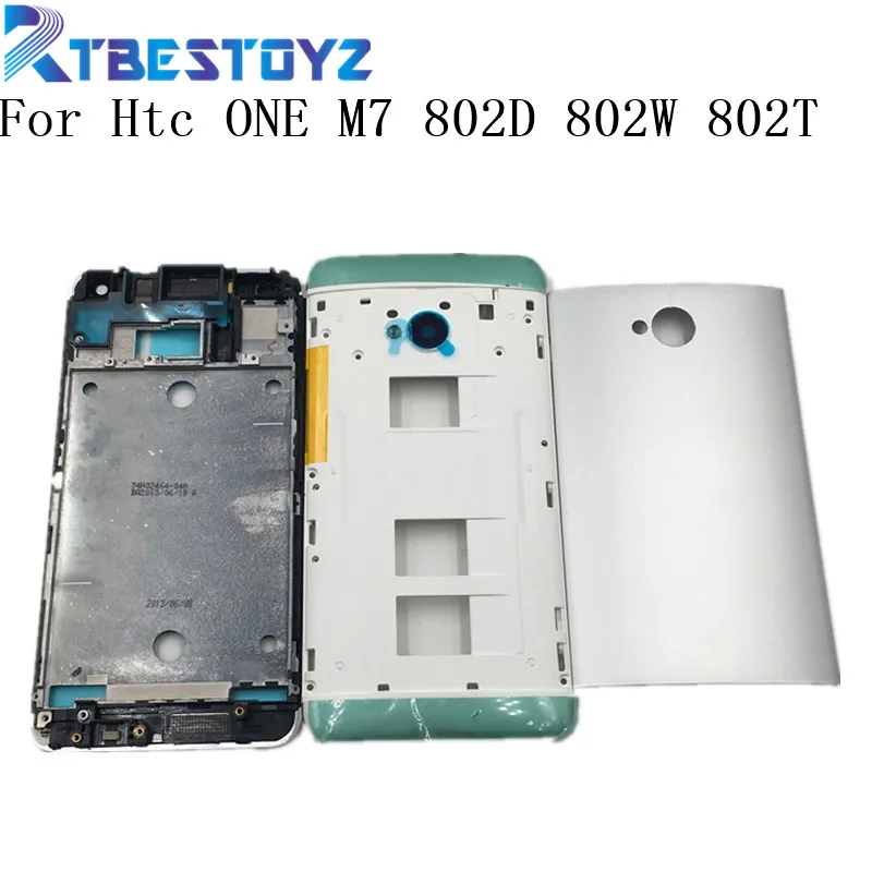 Полный Корпус рамка Передняя с крышкой батареи для Htc ONE M7 802D 802W 802T двойная карта