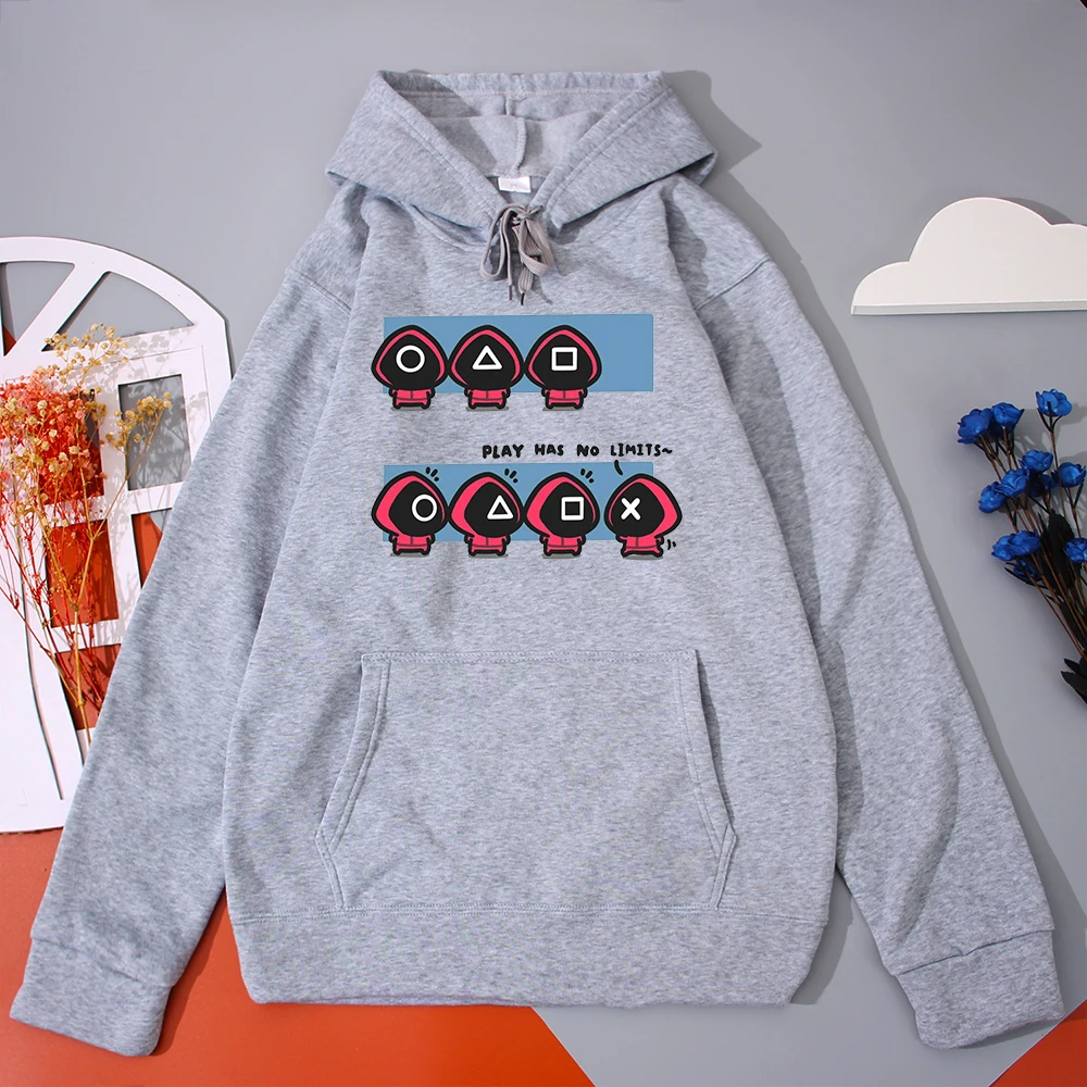 

Модная женская толстовка с рисунком аниме, свитшот с мультяшным принтом игра кальмар, уличная одежда в стиле Харадзюку, Женский Осенний фли...