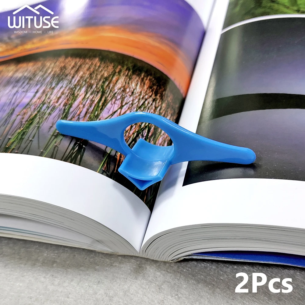 

2Pcs PP Plastic Reading Thumb Book Page Holder Marker Multifunction Finger Ring Bookmark Helper Gift For Reader Book Lover