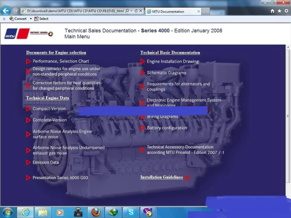 MTU серии 4000 траннинг двигателя|ПО| |