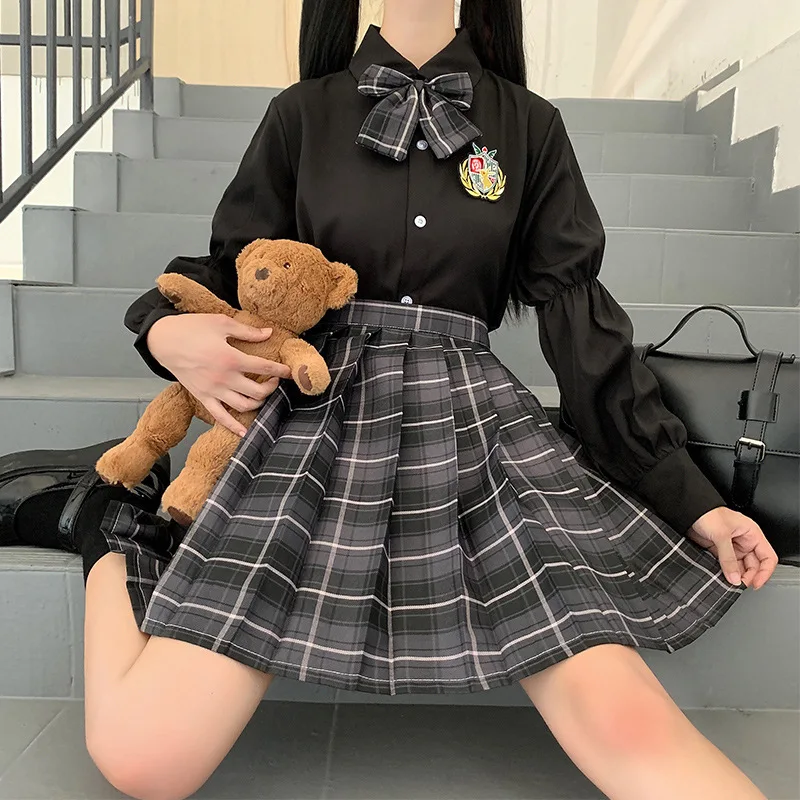 

New Summer 2021 Fashion Women Pleat Kawaii Harajuku Style Plaid Skirts Mini Cute Japanese School Uniforms Ladies Short Skirt